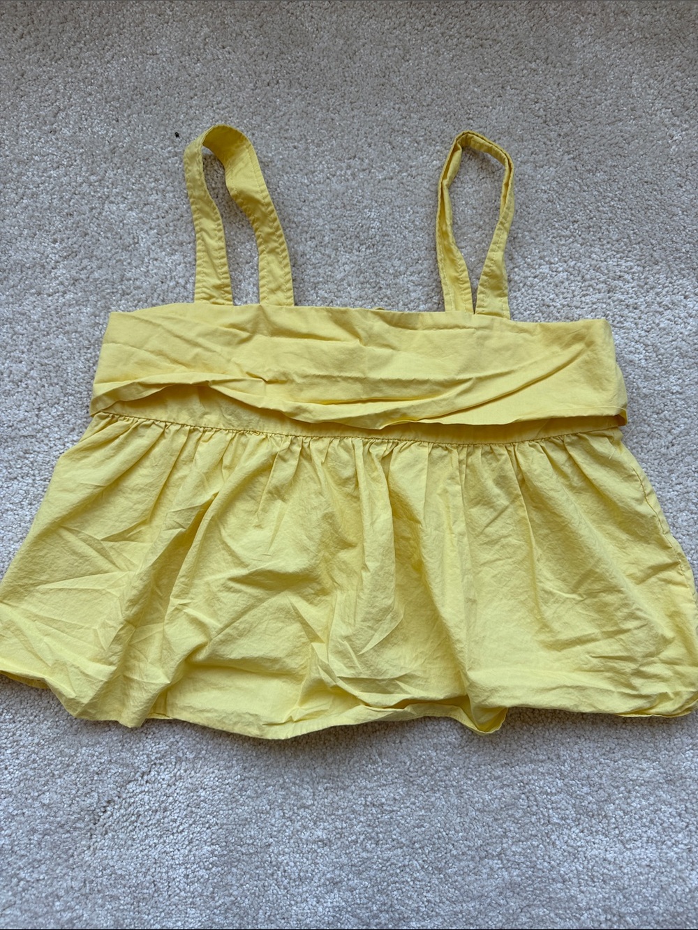 Astr Lightweight Yellow Sleeveless Ruffled Waist Tank